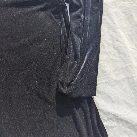 Vintage Velour Style Black Sweater with Leopard Neck Collar and 1/4 Gold Zip - L - Picture 4 of 6